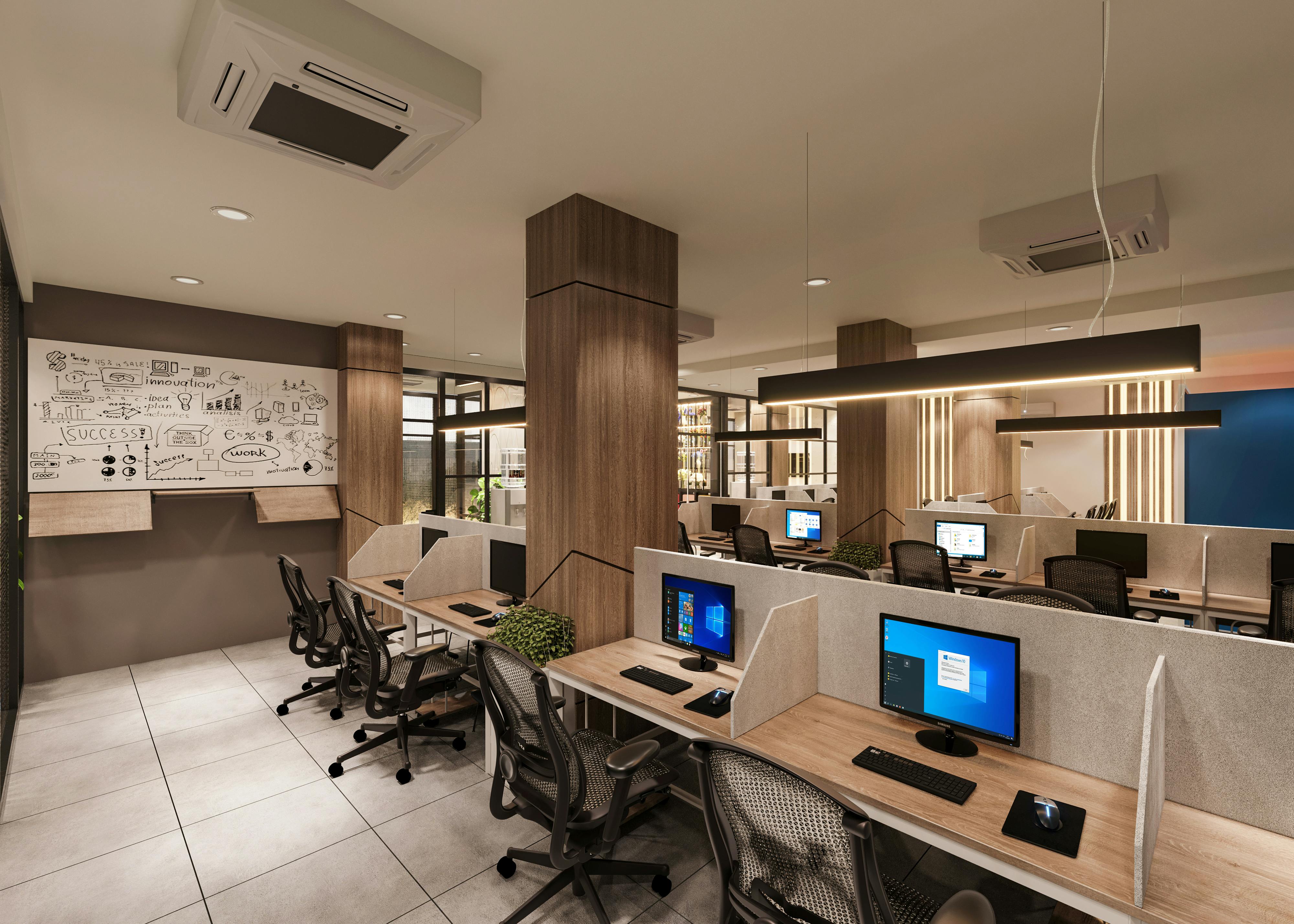 Interior de oficina diseñado con criterios generativos